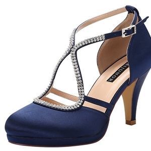 Blue Cobalt Satin heals 7.5